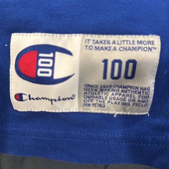 Champion Blue T-Shirt embroidered logo - Picture 3 of 3